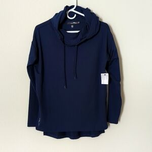 𝅺RLX Ralph Lauren Women's Navy Wicking Performance Jersey Hoodie Small NWT.